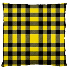 Yellow Plaids Straight Large Cushion Case (one Side) by ConteMonfrey