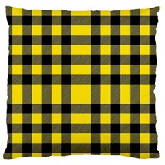 Yellow Plaids Straight Large Flano Cushion Case (two Sides) by ConteMonfrey