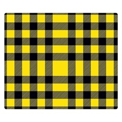 Yellow Plaids Straight Double Sided Flano Blanket (small)  by ConteMonfrey