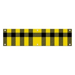 Yellow Plaids Straight Banner And Sign 4  X 1  by ConteMonfrey