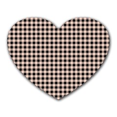 Purple Black Small Plaids Heart Mousepads by ConteMonfrey