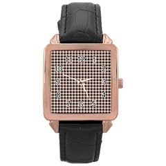 Purple Black Small Plaids Rose Gold Leather Watch  by ConteMonfrey