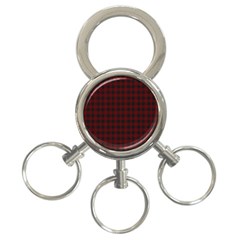 Black Red Small Plaids 3-ring Key Chain by ConteMonfrey