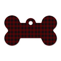 Black Red Small Plaids Dog Tag Bone (one Side) by ConteMonfrey