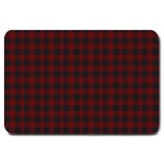 Black Red Small Plaids Large Doormat  by ConteMonfrey