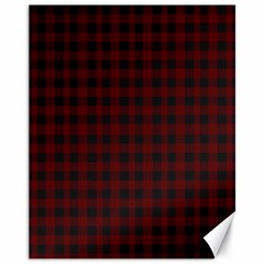 Black Red Small Plaids Canvas 11  X 14  by ConteMonfrey