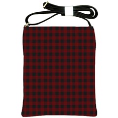 Black Red Small Plaids Shoulder Sling Bag by ConteMonfrey