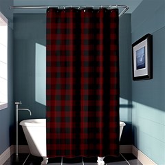 Black Red Small Plaids Shower Curtain 36  X 72  (stall)  by ConteMonfrey