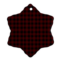 Black Red Small Plaids Snowflake Ornament (two Sides) by ConteMonfrey