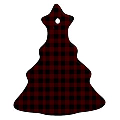 Black Red Small Plaids Christmas Tree Ornament (two Sides) by ConteMonfrey