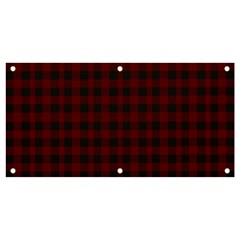 Black Red Small Plaids Banner And Sign 4  X 2  by ConteMonfrey