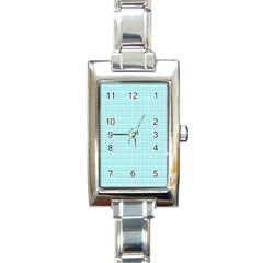 Turquoise Small Plaids Lines Rectangle Italian Charm Watch by ConteMonfrey