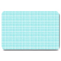 Turquoise Small Plaids Lines Large Doormat  by ConteMonfrey