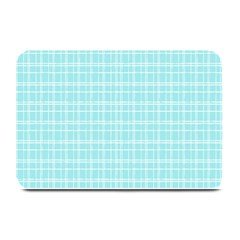 Turquoise Small Plaids Lines Plate Mats by ConteMonfrey