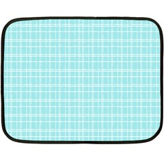 Turquoise Small Plaids Lines Fleece Blanket (mini) by ConteMonfrey