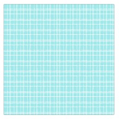 Turquoise Small Plaids Lines Square Satin Scarf (36  X 36 ) by ConteMonfrey