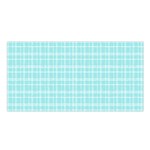 Turquoise Small Plaids Lines Satin Shawl 45  x 80  Front