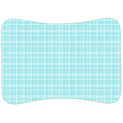 Turquoise Small Plaids Lines Velour Seat Head Rest Cushion by ConteMonfrey