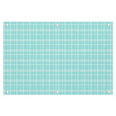 Turquoise Small Plaids Lines Banner And Sign 6  X 4  by ConteMonfrey