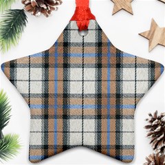 Cute Blue Grey White Plaids Star Ornament (two Sides) by ConteMonfrey