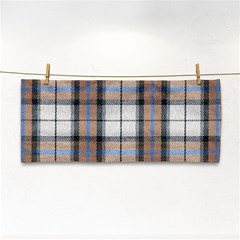 Cute Blue Grey White Plaids Hand Towel by ConteMonfrey