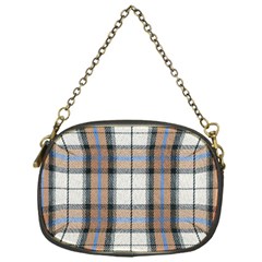 Cute Blue Grey White Plaids Chain Purse (one Side) by ConteMonfrey