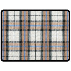 Cute Blue Grey White Plaids Fleece Blanket (large)  by ConteMonfrey