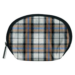 Cute Blue Grey White Plaids Accessory Pouch (medium) by ConteMonfrey