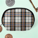 Cute blue grey white plaids Accessory Pouch (Medium) Back