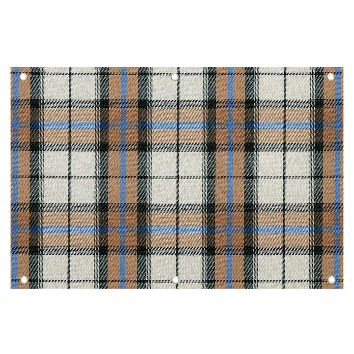 Cute blue grey white plaids Banner and Sign 6  x 4 