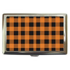 Orange Black Halloween Inspired Plaids Cigarette Money Case by ConteMonfrey