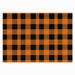 Orange Black Halloween Inspired Plaids Large Glasses Cloth by ConteMonfrey