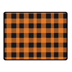 Orange Black Halloween Inspired Plaids Double Sided Fleece Blanket (small)  by ConteMonfrey