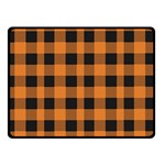 Orange black Halloween inspired plaids Double Sided Fleece Blanket (Small)  45 x34  Blanket Front