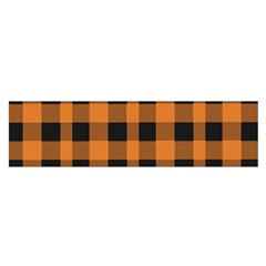 Orange Black Halloween Inspired Plaids Oblong Satin Scarf (16  X 60 ) by ConteMonfrey