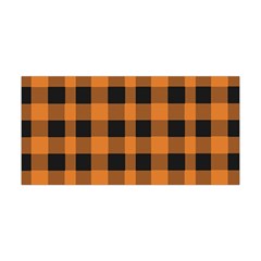 Orange Black Halloween Inspired Plaids Yoga Headband by ConteMonfrey