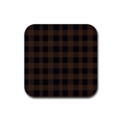 Brown And Black Plaids Rubber Square Coaster (4 Pack) by ConteMonfrey