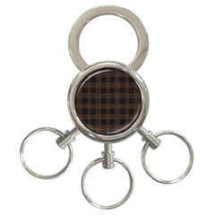 Brown And Black Plaids 3-ring Key Chain by ConteMonfrey