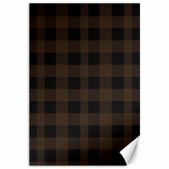 Brown And Black Plaids Canvas 12  X 18  by ConteMonfrey