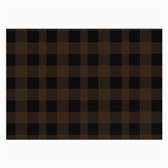 Brown And Black Plaids Large Glasses Cloth by ConteMonfrey