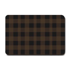 Brown And Black Plaids Small Doormat  by ConteMonfrey