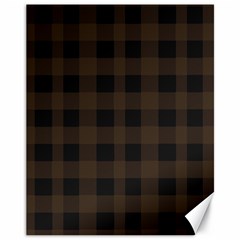 Brown And Black Plaids Canvas 11  X 14  by ConteMonfrey