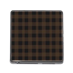 Brown And Black Plaids Memory Card Reader (square 5 Slot) by ConteMonfrey