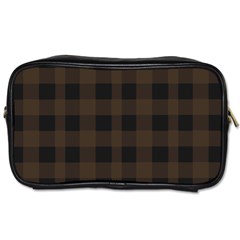 Brown And Black Plaids Toiletries Bag (one Side) by ConteMonfrey