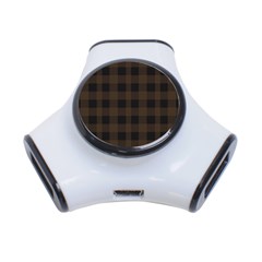 Brown And Black Plaids 3-port Usb Hub by ConteMonfrey