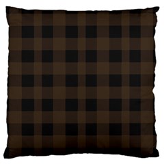 Brown And Black Plaids Large Cushion Case (one Side) by ConteMonfrey