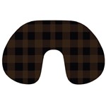 Brown and black plaids Travel Neck Pillow Front