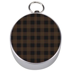 Brown And Black Plaids Silver Compasses by ConteMonfrey