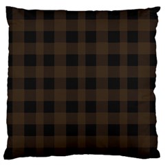 Brown And Black Plaids Large Flano Cushion Case (one Side) by ConteMonfrey