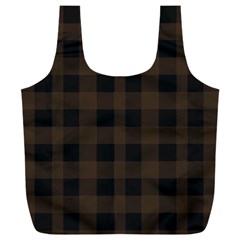 Brown And Black Plaids Full Print Recycle Bag (xxxl) by ConteMonfrey